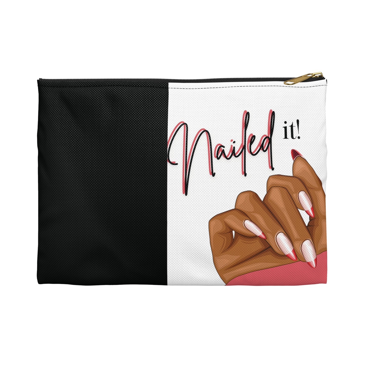 Nailed It Pink Tips Cosmetics Pouch