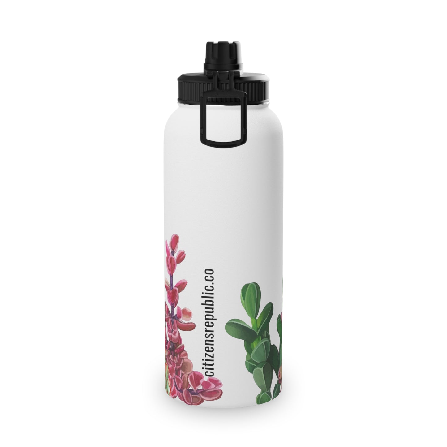 Succulent Stainless Steel Water Bottle w/ Sports Lid