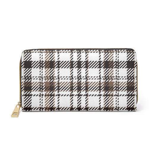 Neutral & Plaid Zipper Wallet