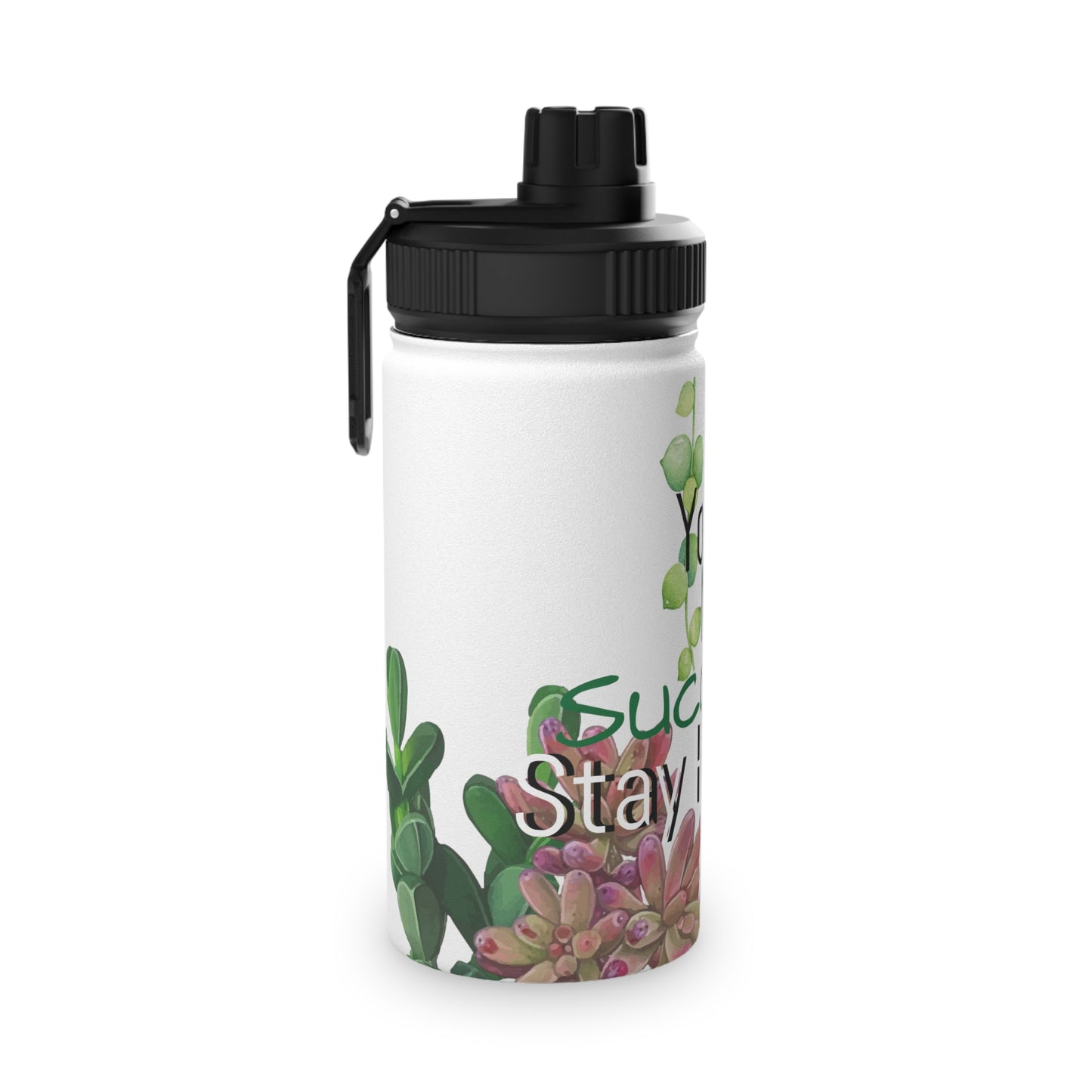 Succulent Stainless Steel Water Bottle w/ Sports Lid
