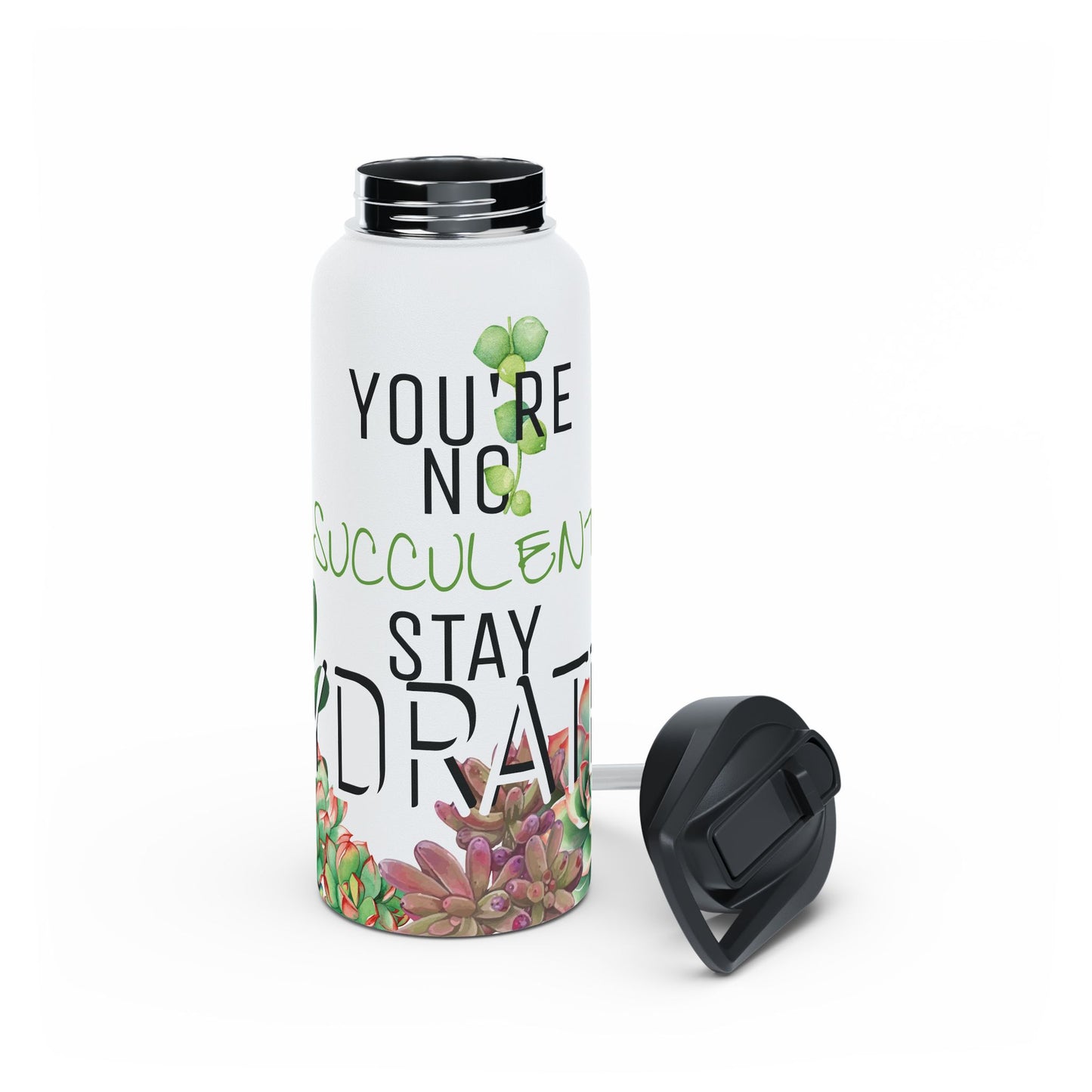 Not A Succulent Stainless Steel Water Bottle w/ Standard Lid