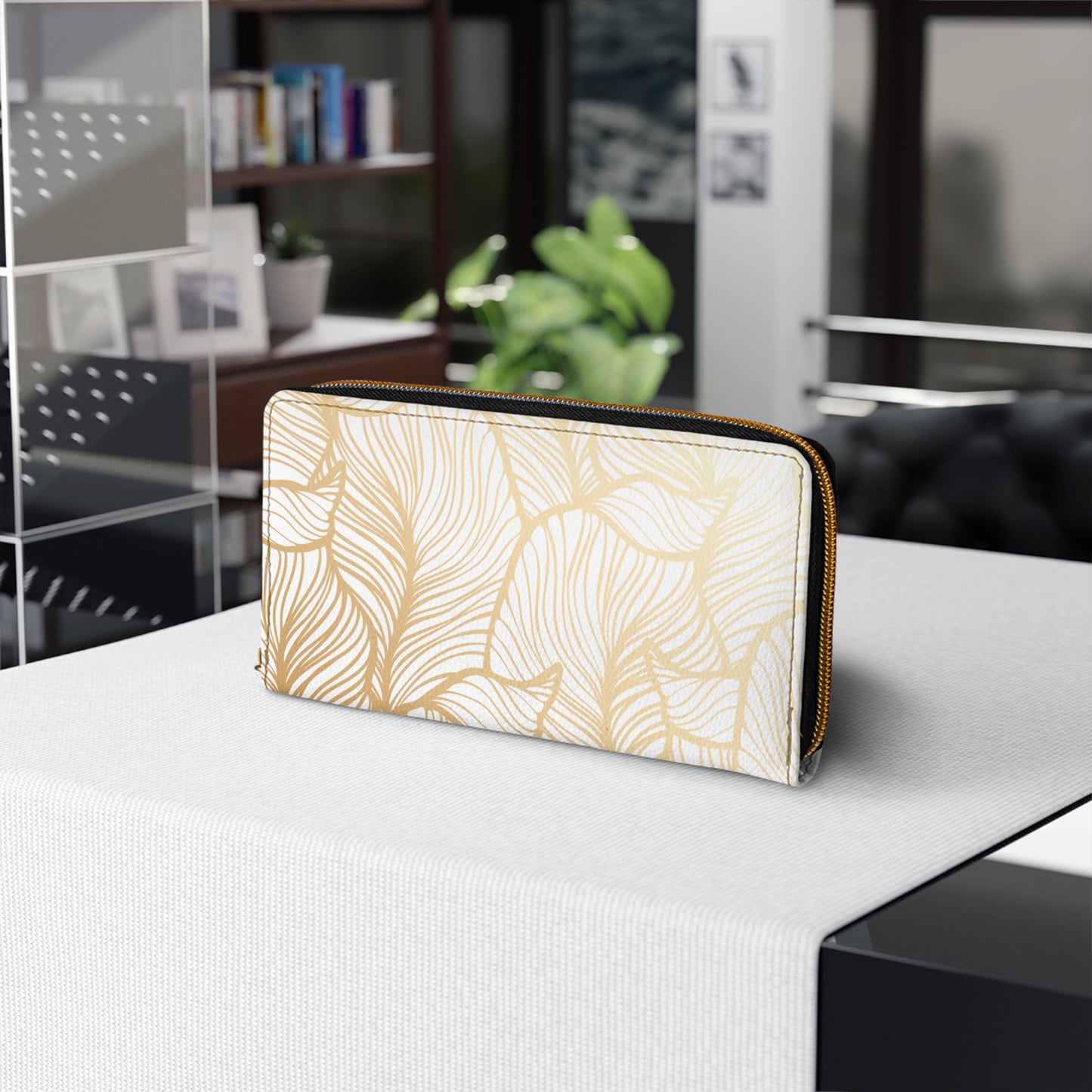 Gold Leaf Zipper Wallet