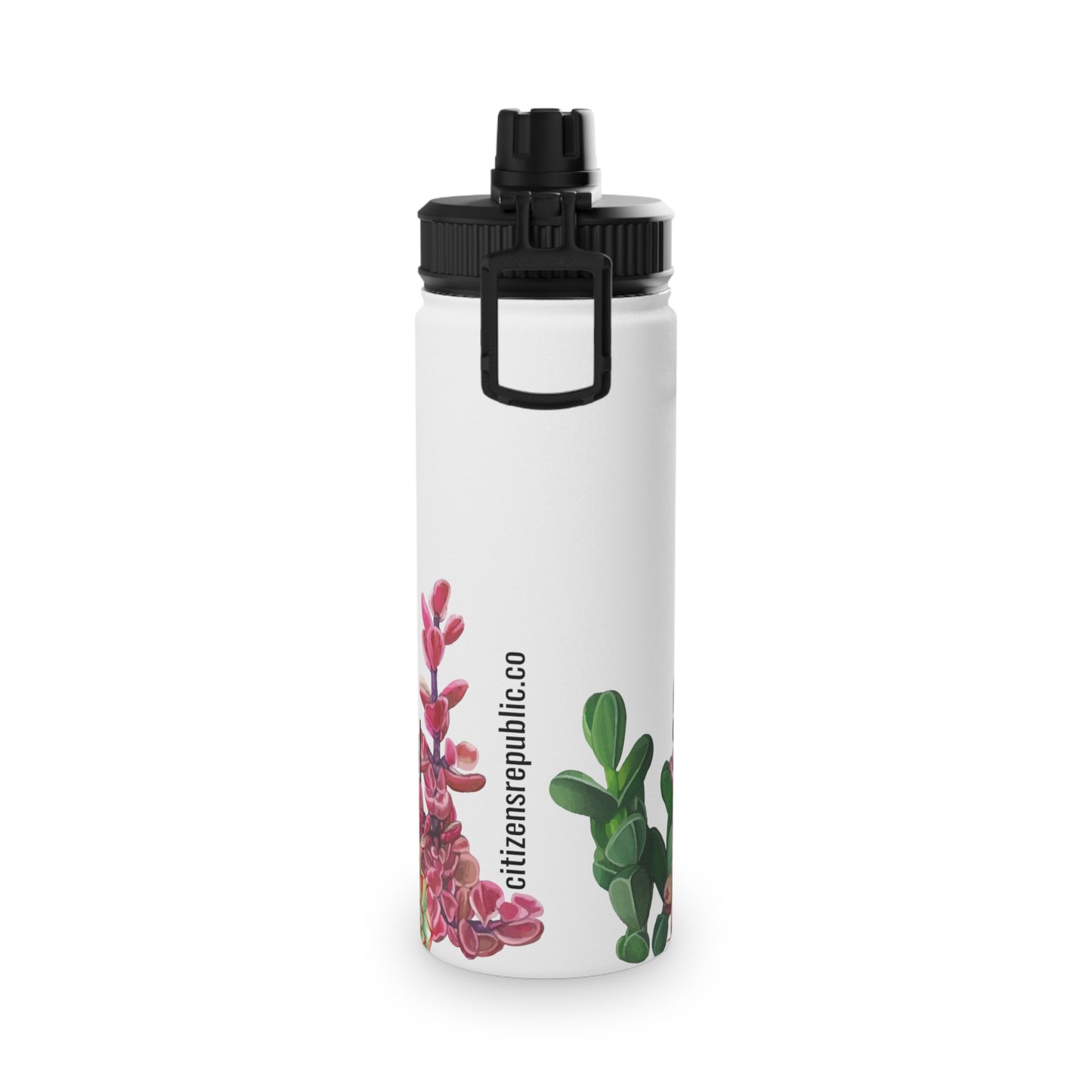 Succulent Stainless Steel Water Bottle w/ Sports Lid