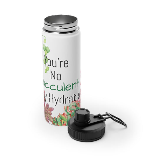 Succulent Stainless Steel Water Bottle w/ Sports Lid