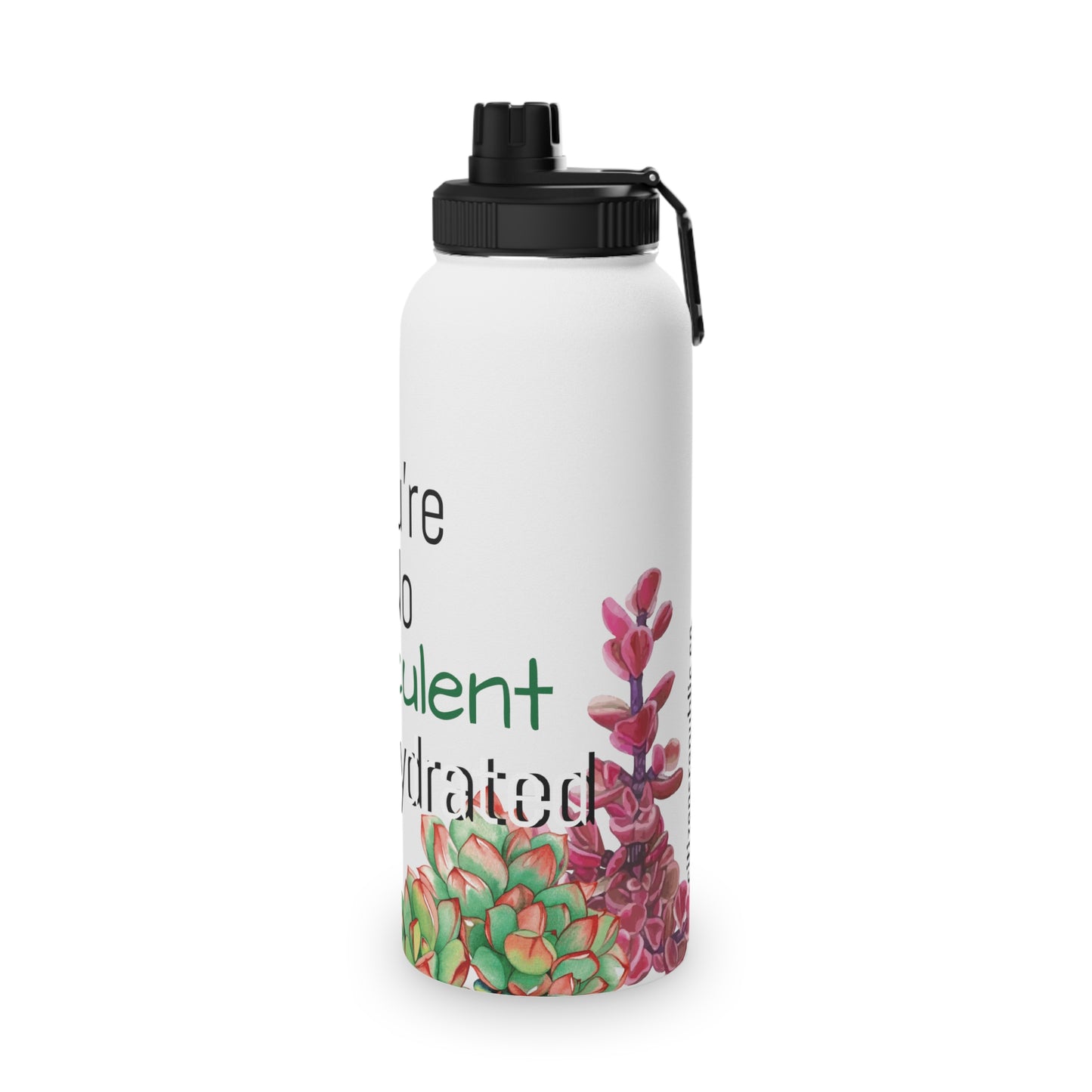 Succulent Stainless Steel Water Bottle w/ Sports Lid