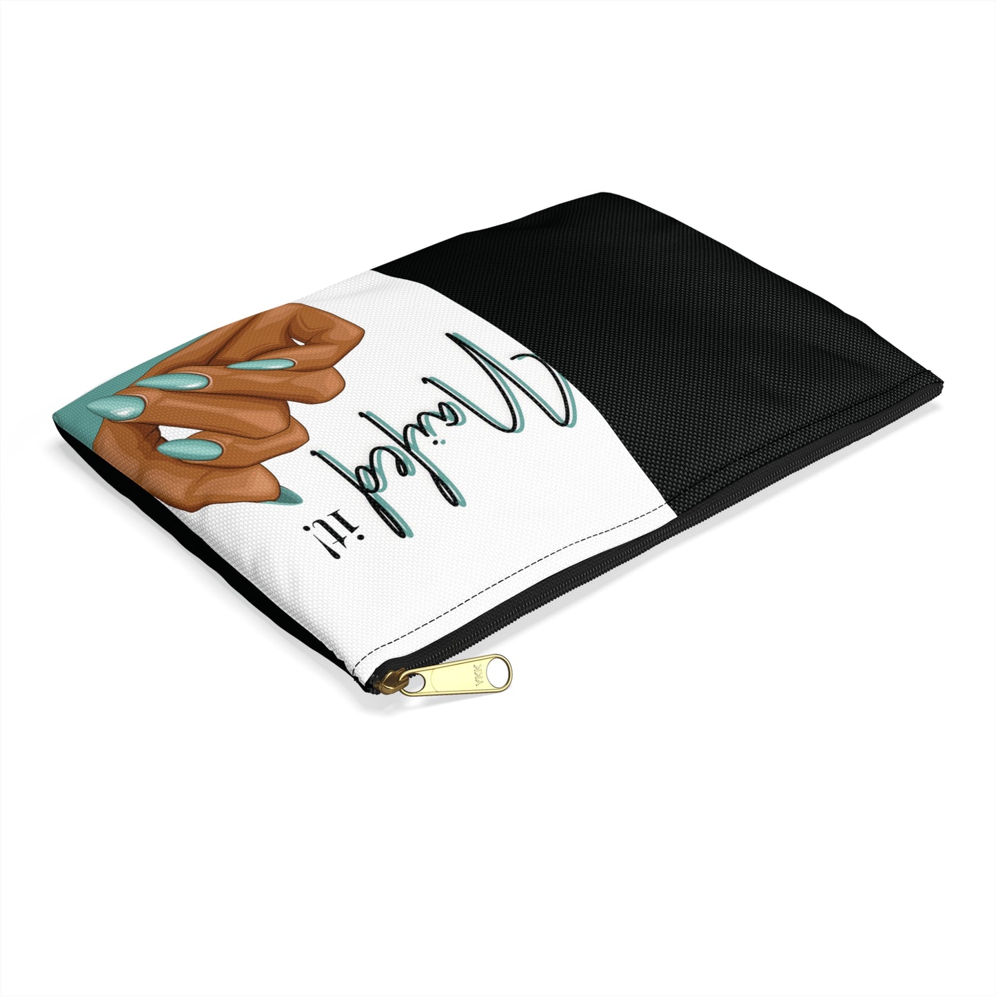 Nailed It Turquoise Cosmetic Pouch