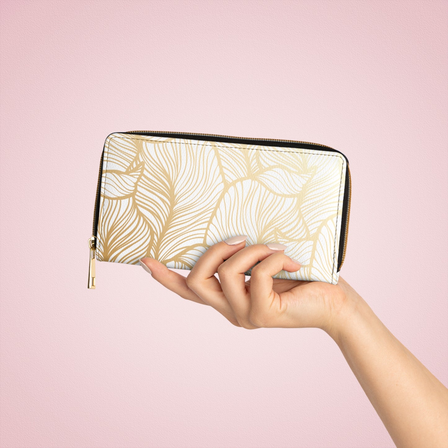 Gold Leaf Zipper Wallet