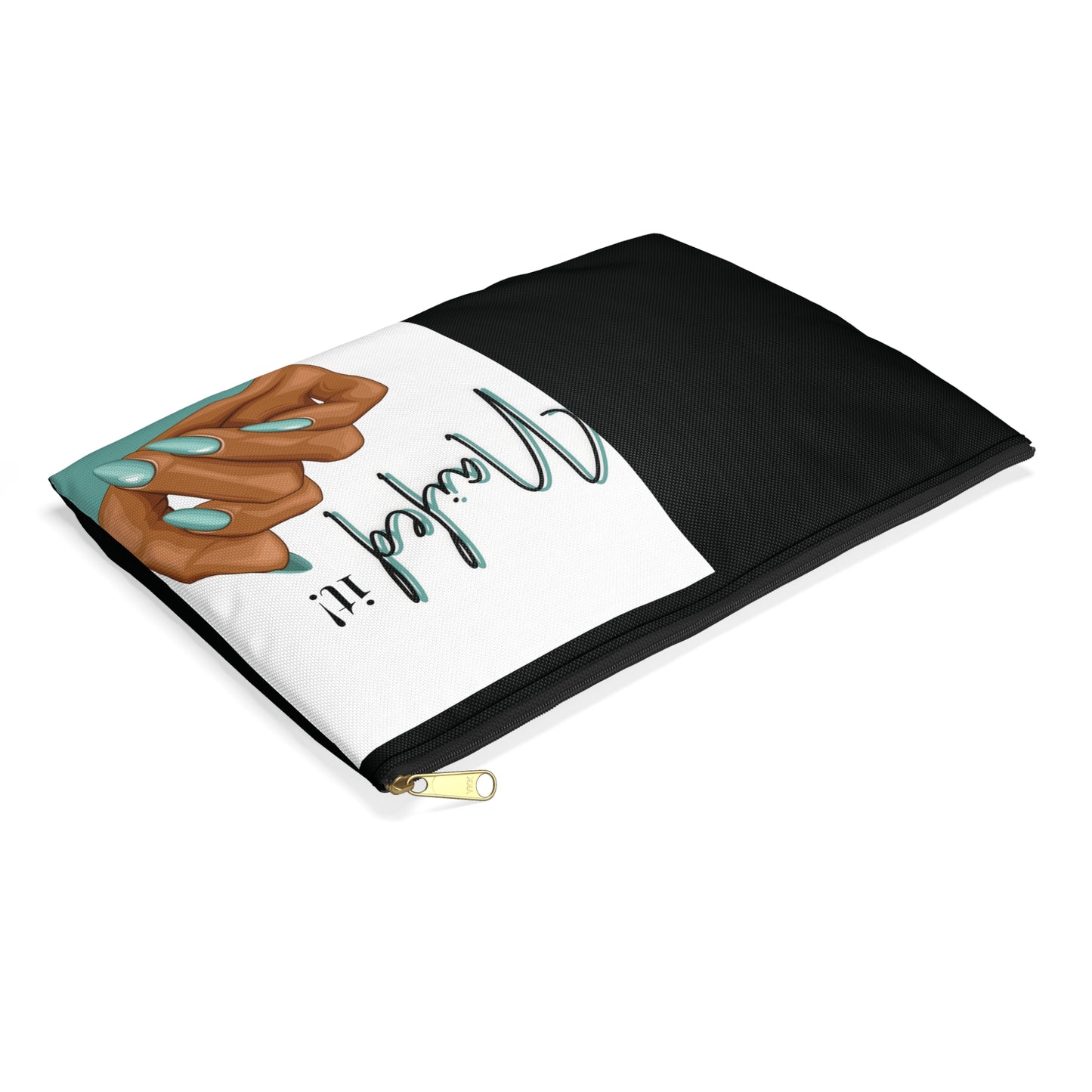 Nailed It Turquoise Cosmetic Pouch