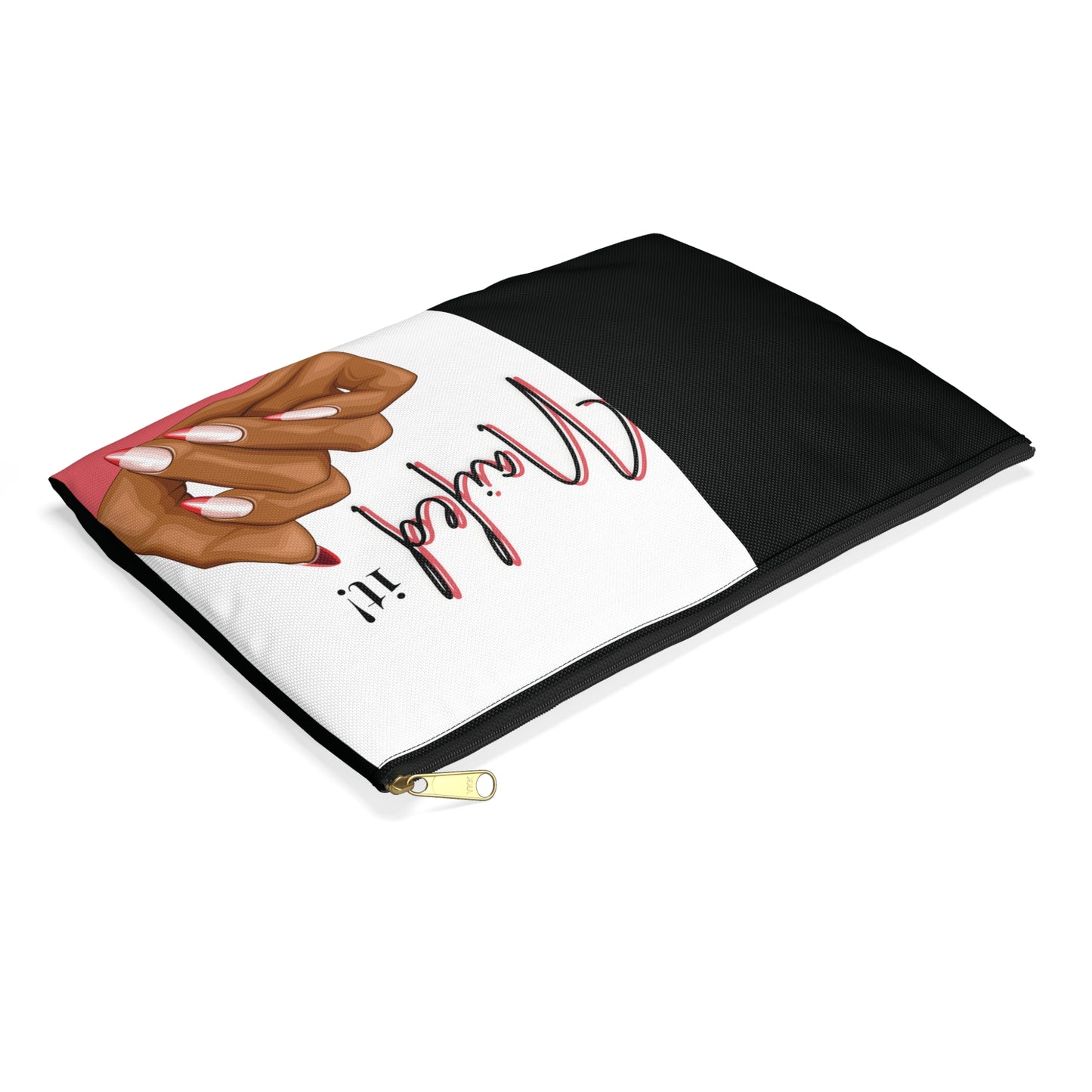 Nailed It Pink Tips Cosmetics Pouch