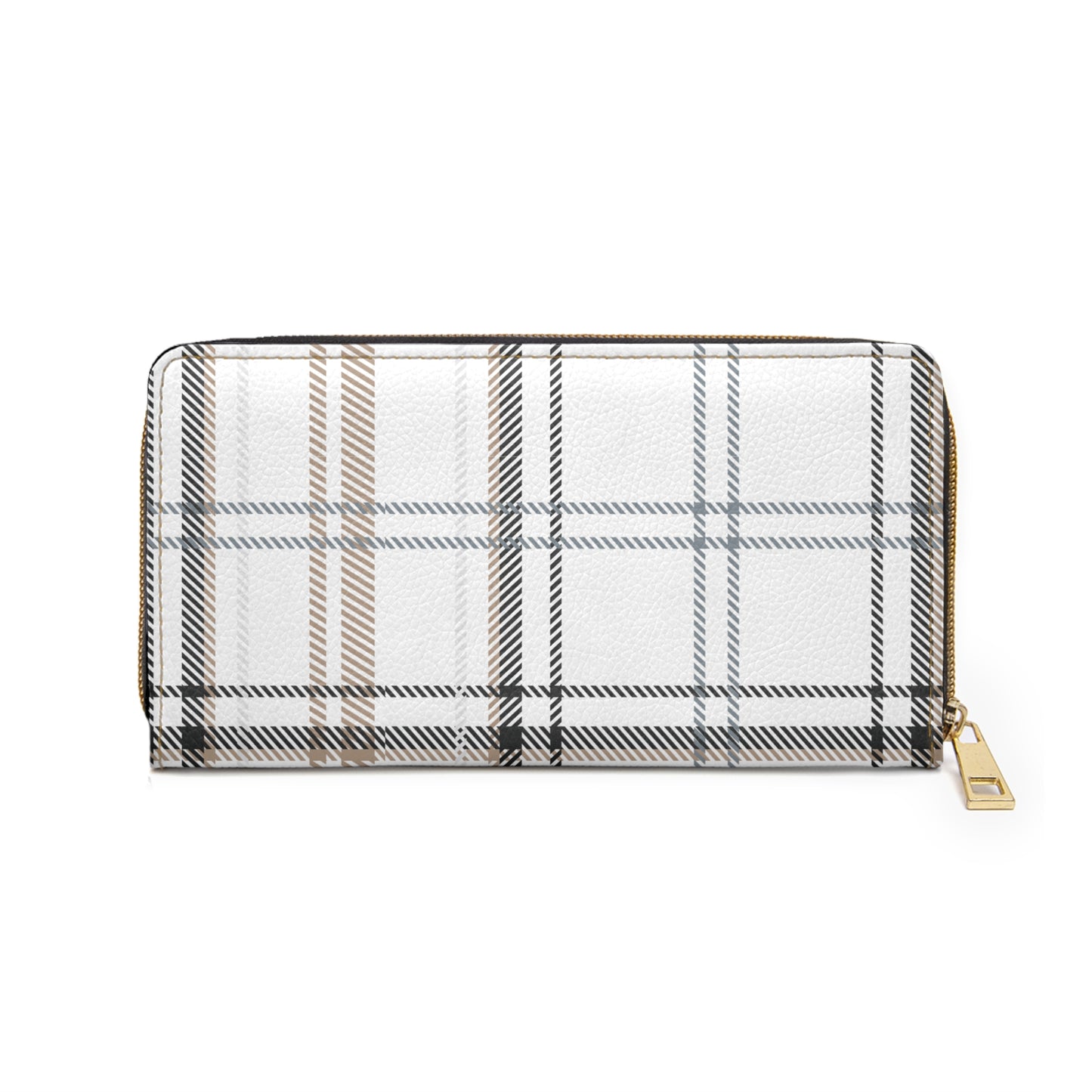 Lightly Plaided Zipper Wallet