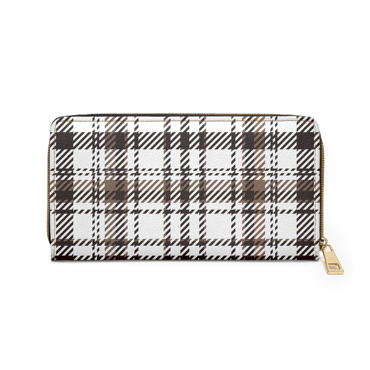 Neutral & Plaid Zipper Wallet