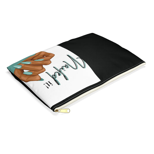 Nailed It Turquoise Cosmetic Pouch