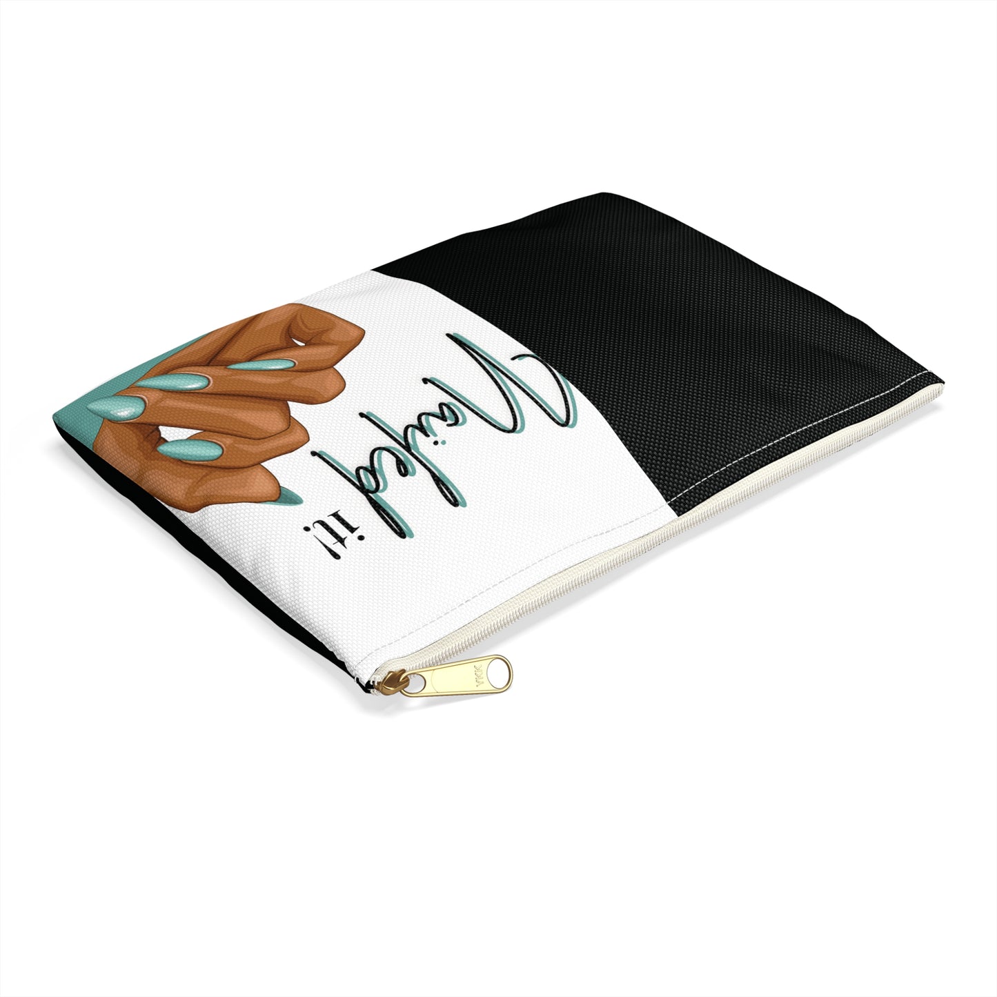 Nailed It Turquoise Cosmetic Pouch