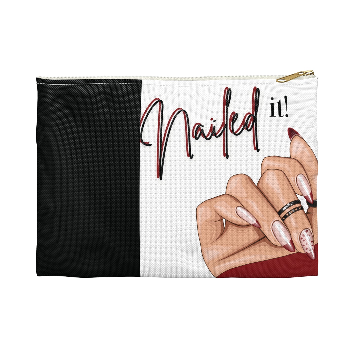 Nailed It Red Tips Cosmetics Pouch