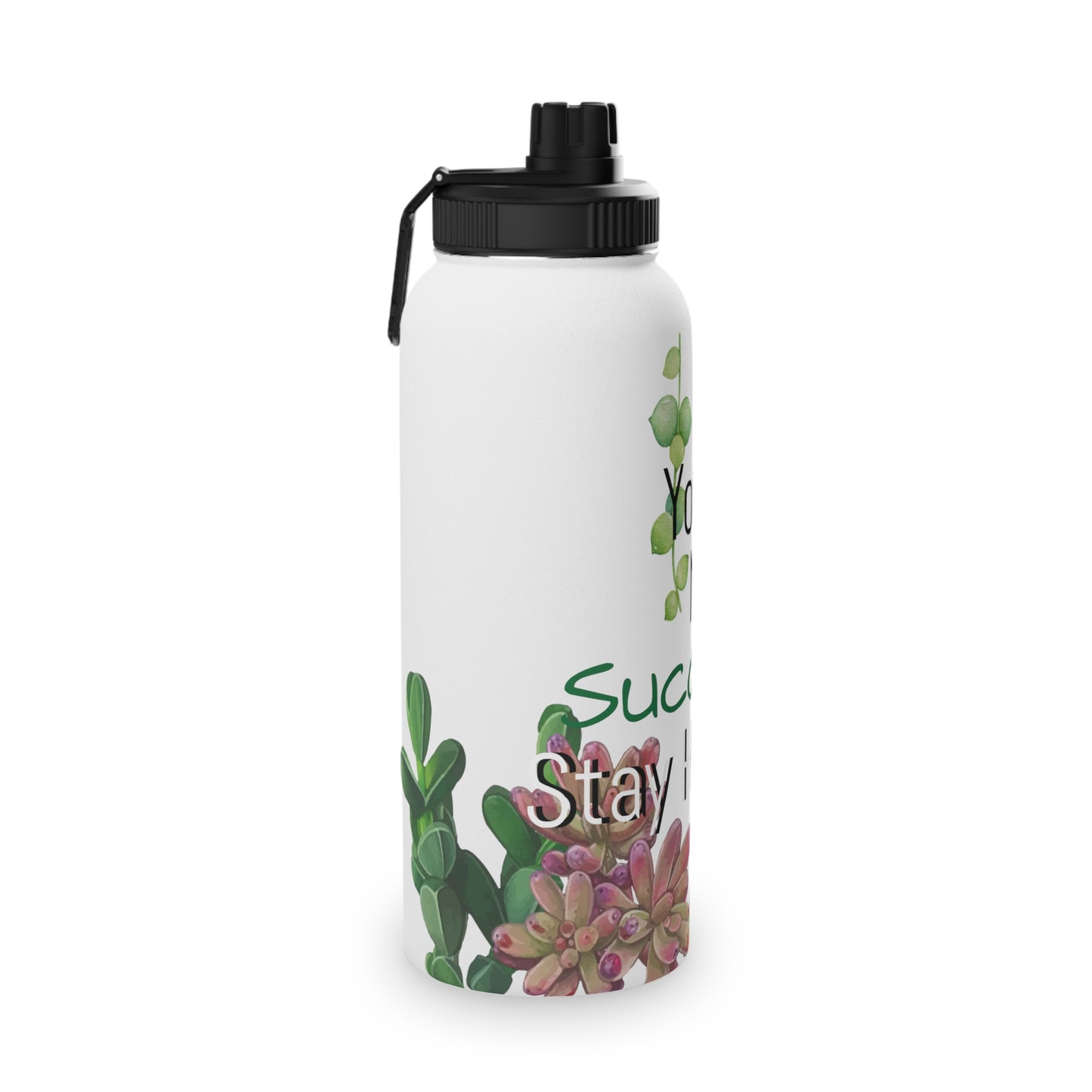 Succulent Stainless Steel Water Bottle w/ Sports Lid