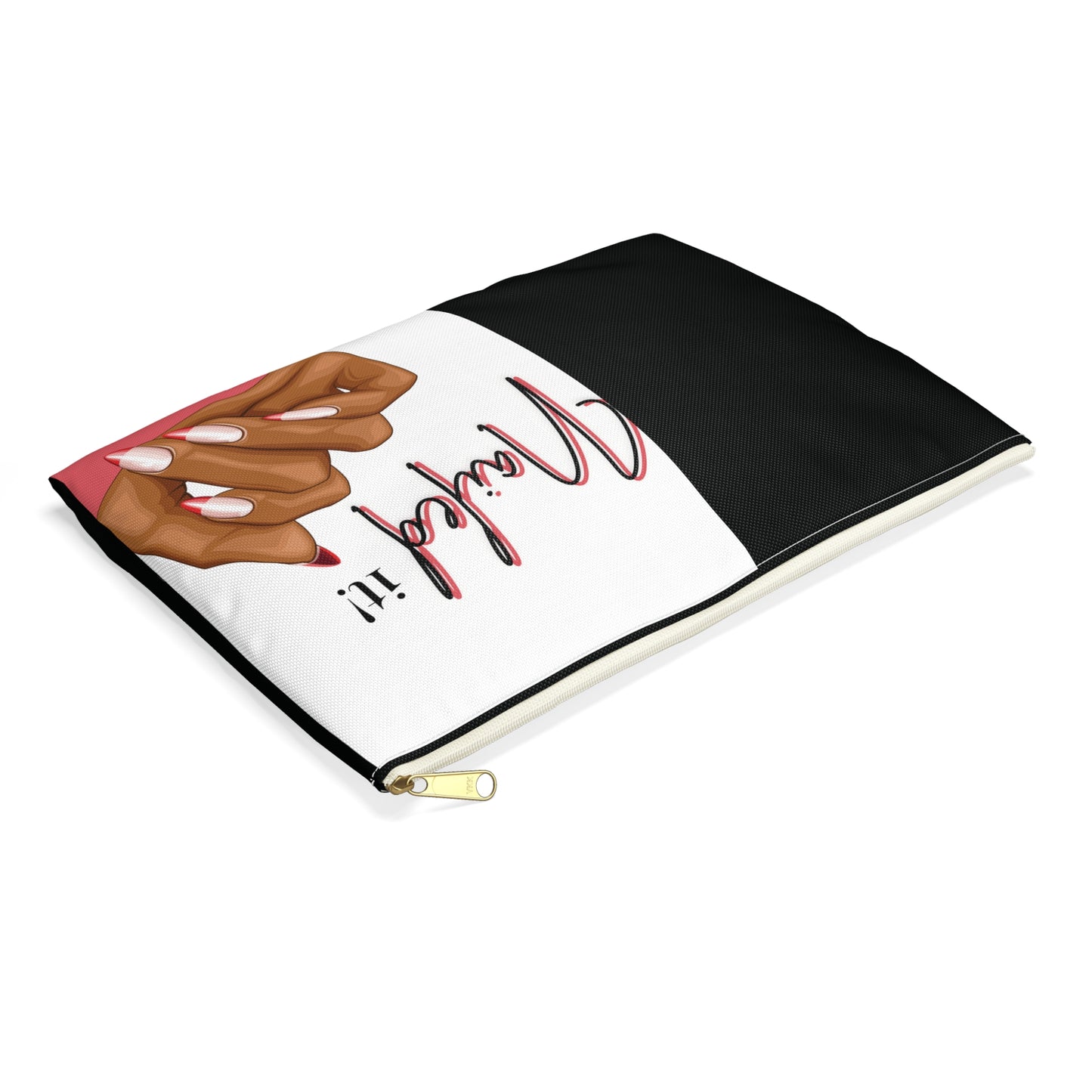 Nailed It Pink Tips Cosmetics Pouch
