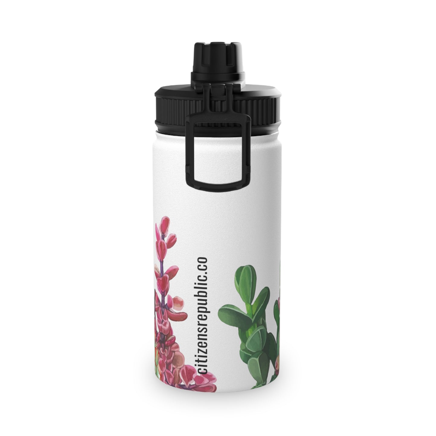 Succulent Stainless Steel Water Bottle w/ Sports Lid