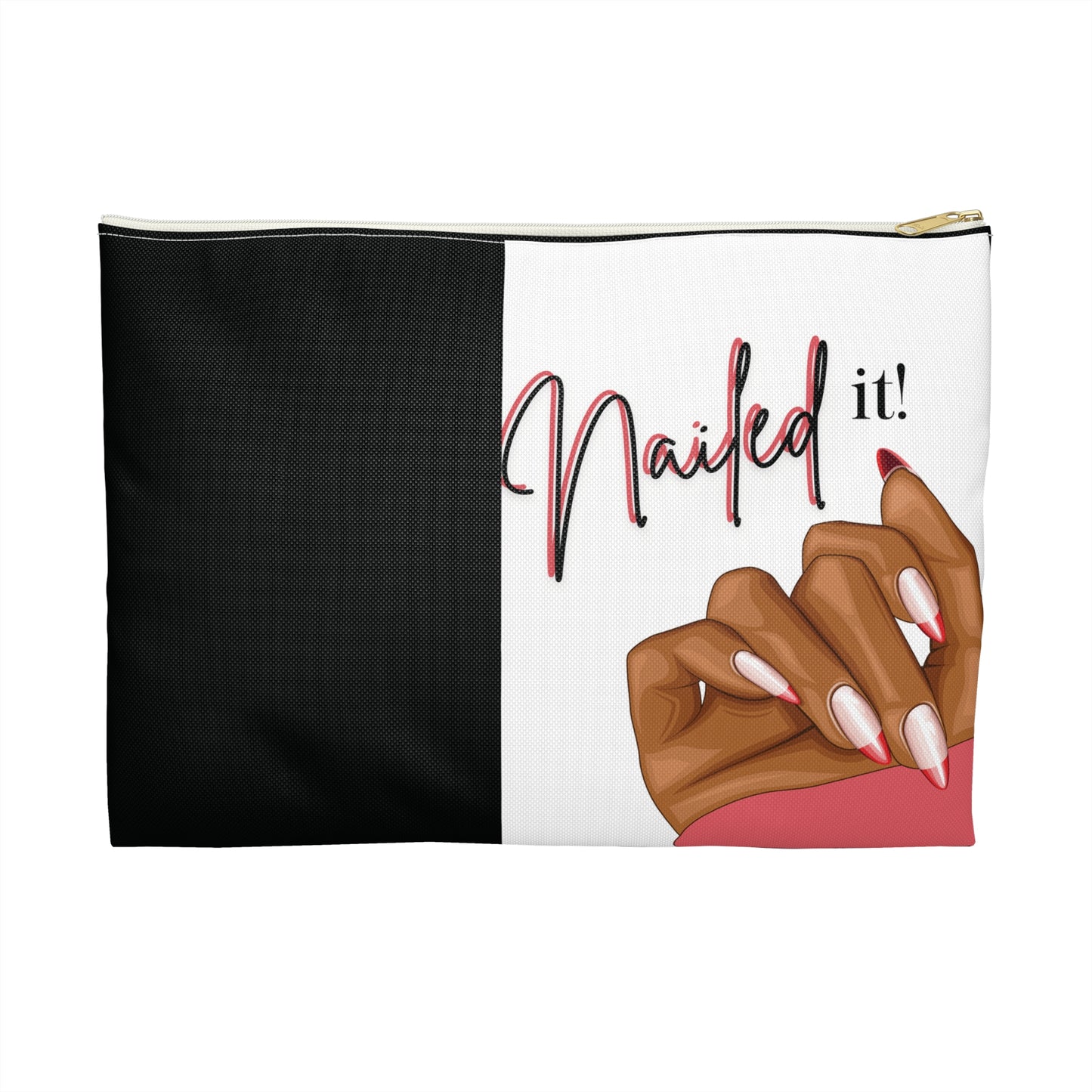 Nailed It Pink Tips Cosmetics Pouch