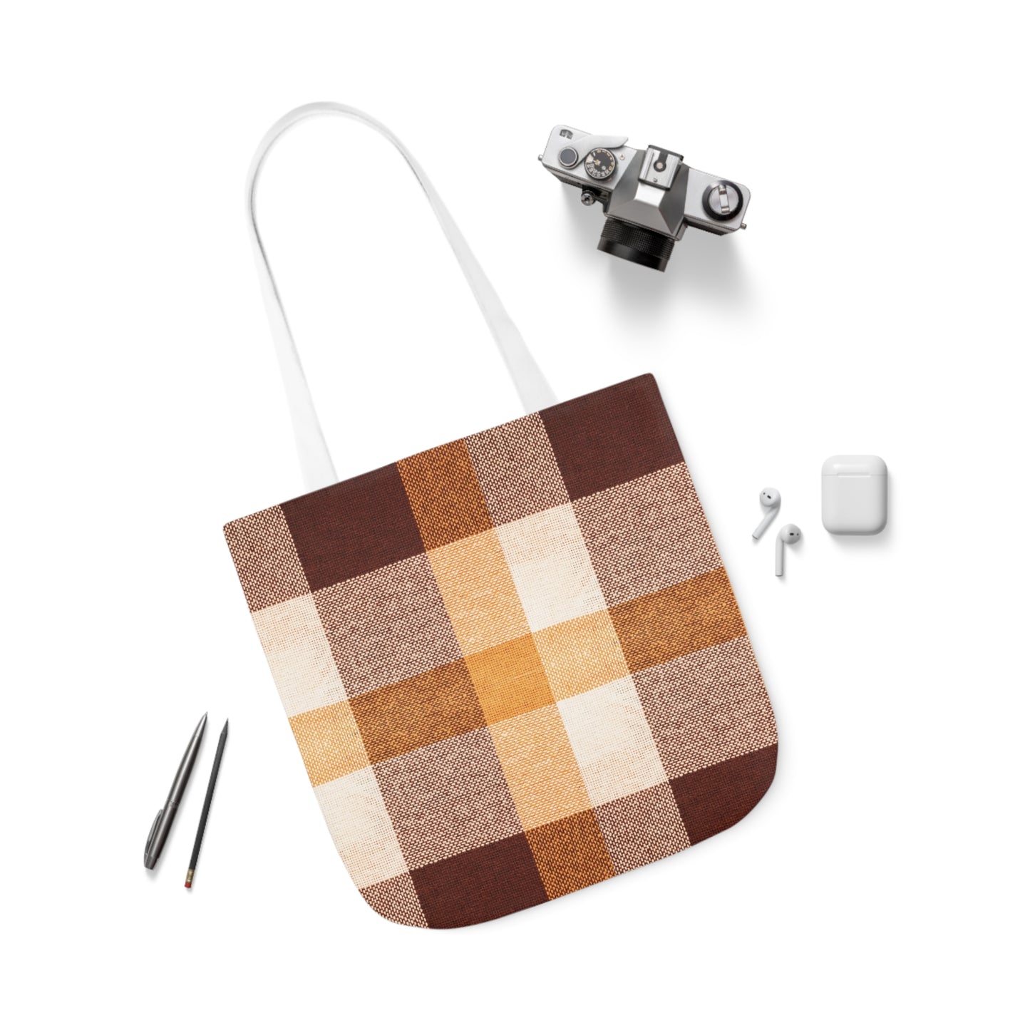 Stylish Plaid - Canvas Tote Bag *Fall 25