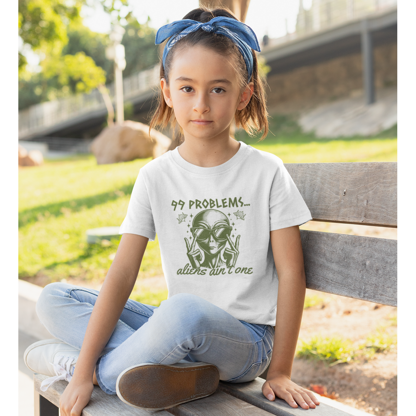 Aliens Ain't a Problem -Kid's Graphic Tee 2T-5T