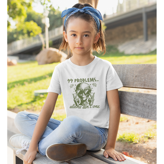 Aliens Ain't a Problem -Kid's Graphic Tee 2T-5T