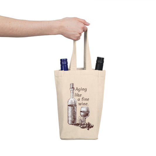 Aging Fine - Double Wine Tote Bag