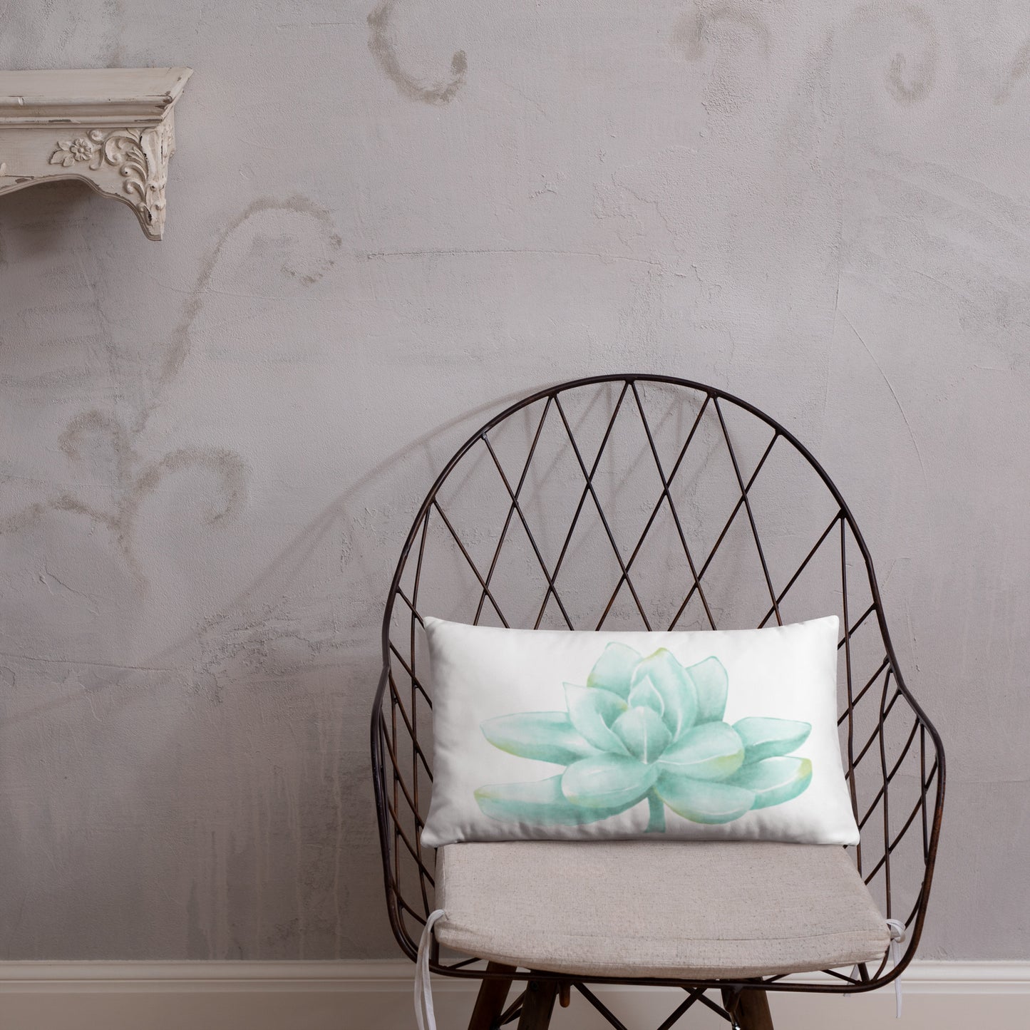 Aqua Succulent Pillow
