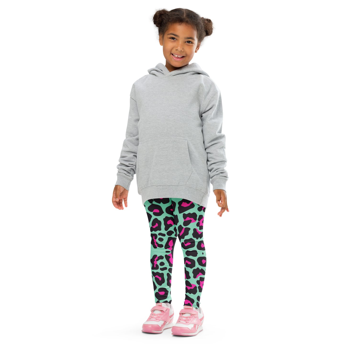 Green and Pink Leopard Print Leggings 4T-7Y