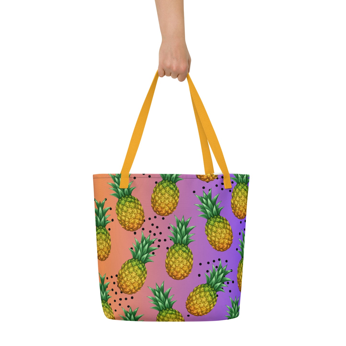Pineapple Print Large Tote Bag