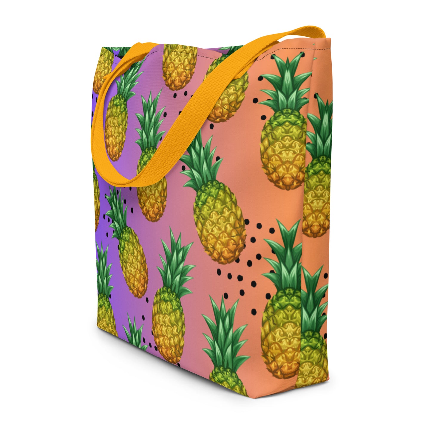 Pineapple Print Large Tote Bag