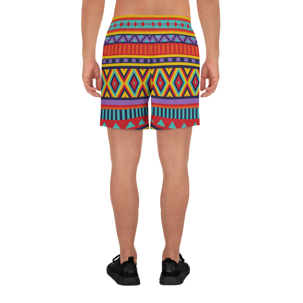 Tribal Pattern Long Athletic Shorts