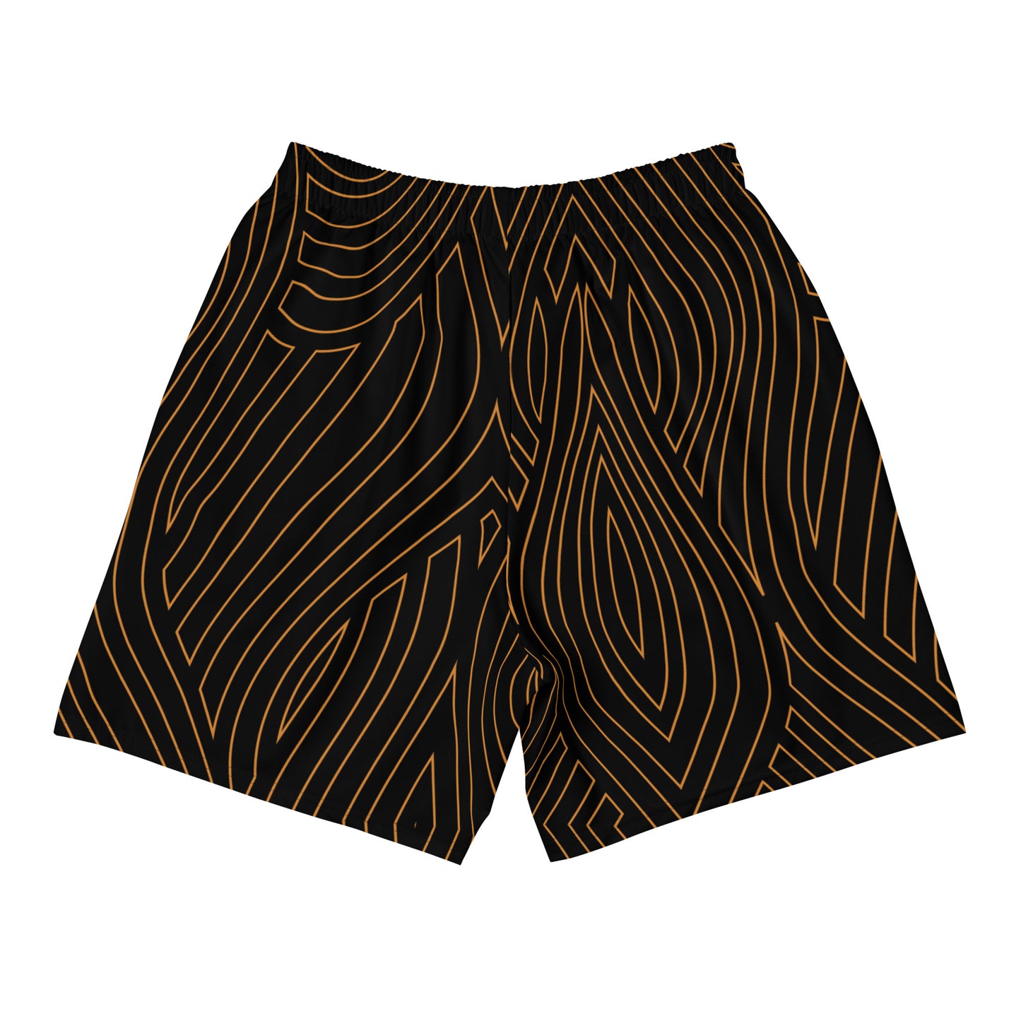 Gold Abstract Athletic Long Shorts