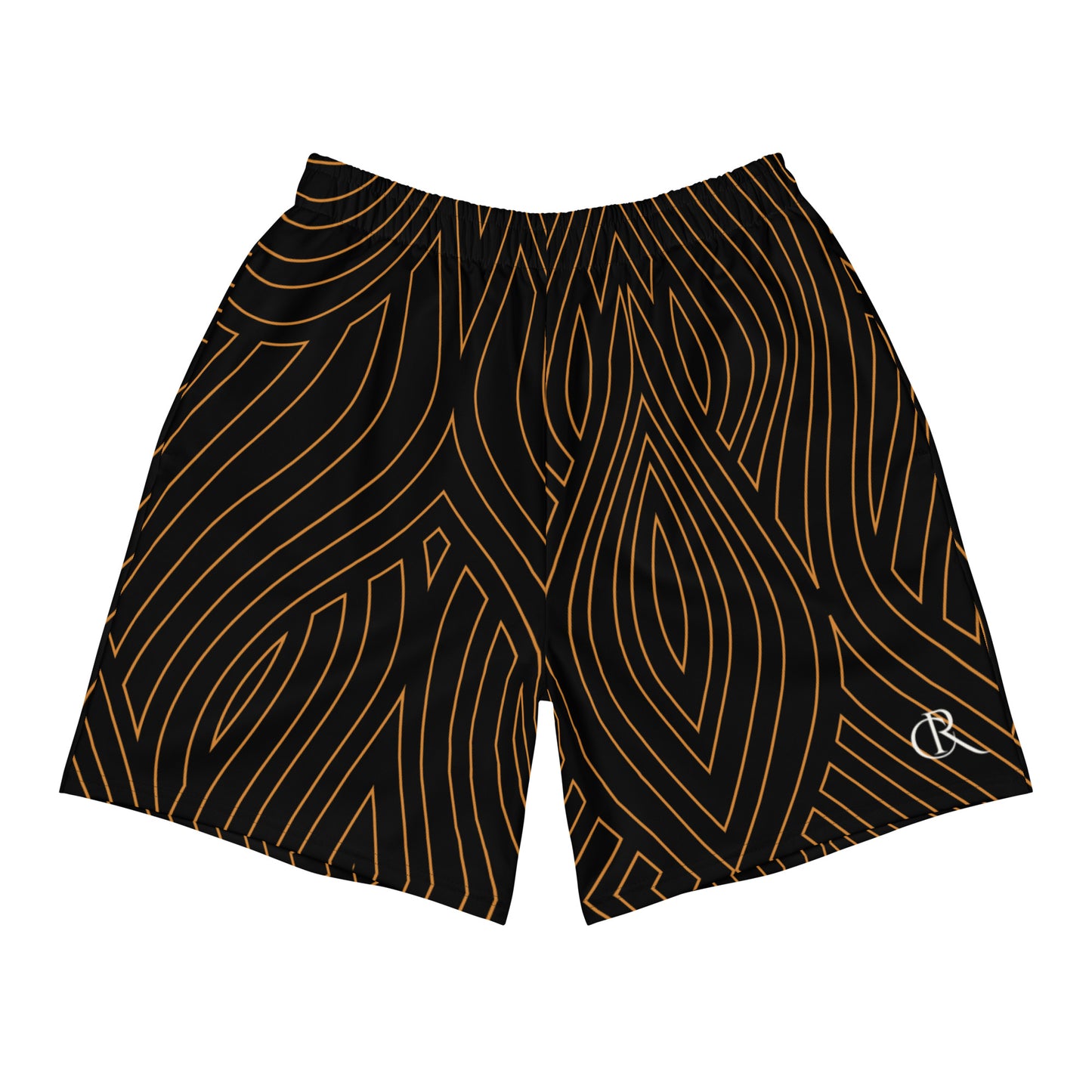 Gold Abstract Athletic Long Shorts