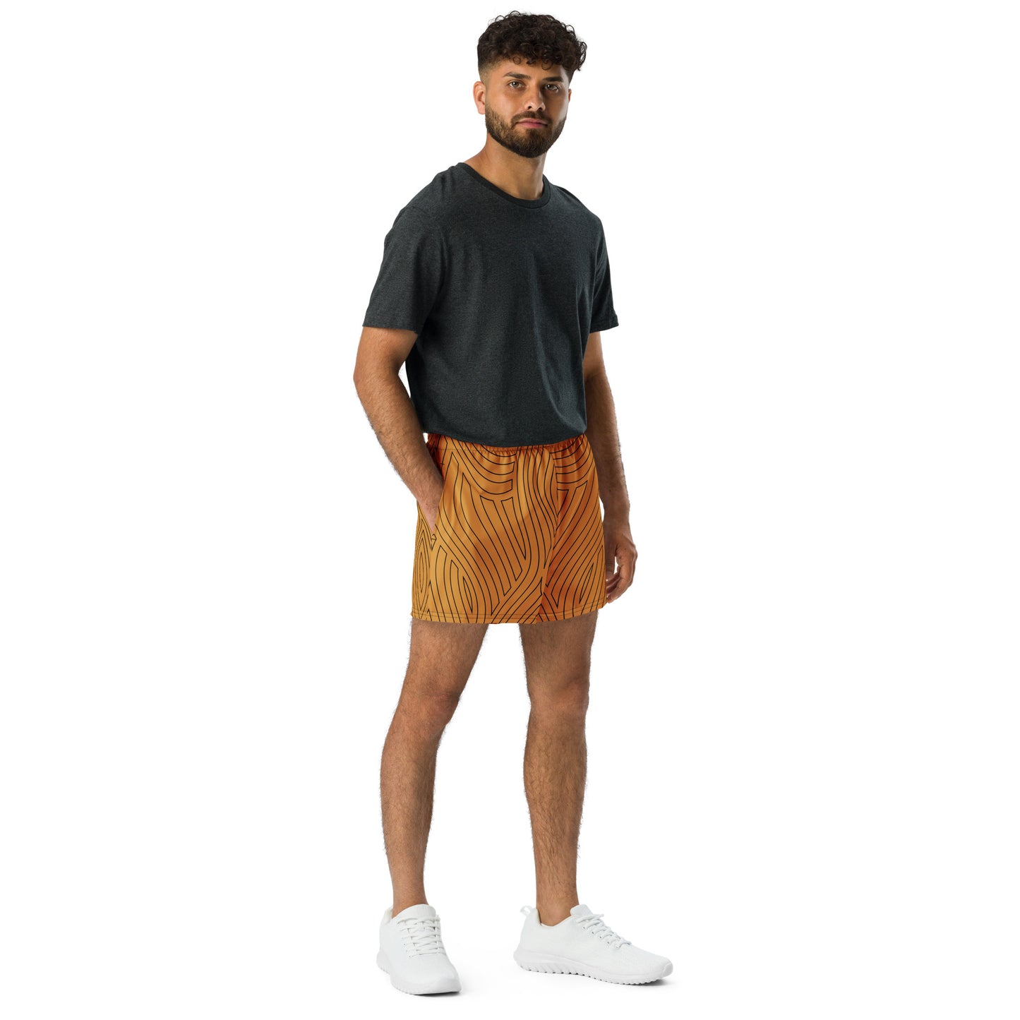 Black Abstract Athletic Shorts