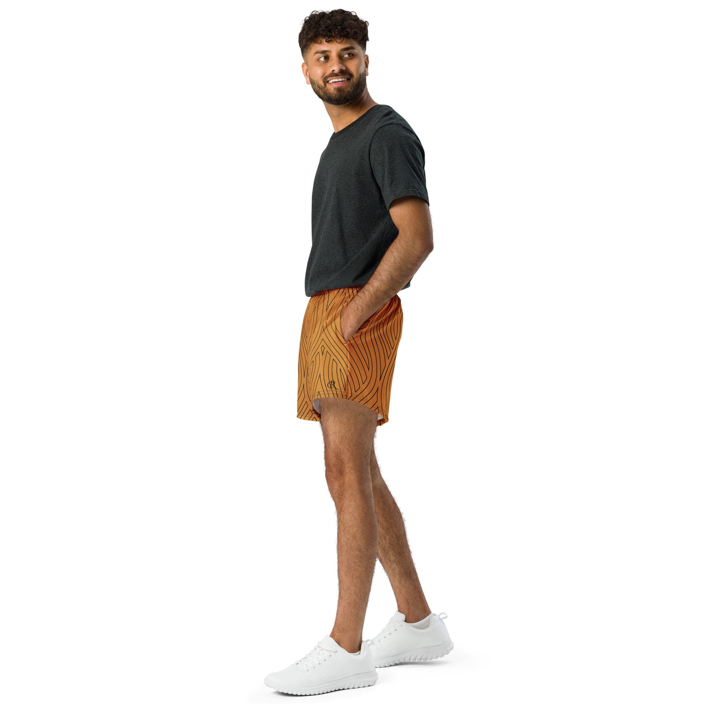 Black Abstract Athletic Shorts