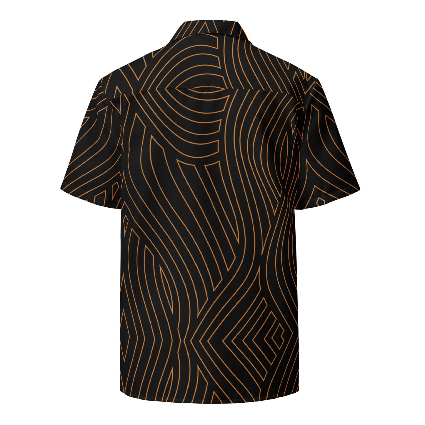 Gold Abstract Button-Up Shirt