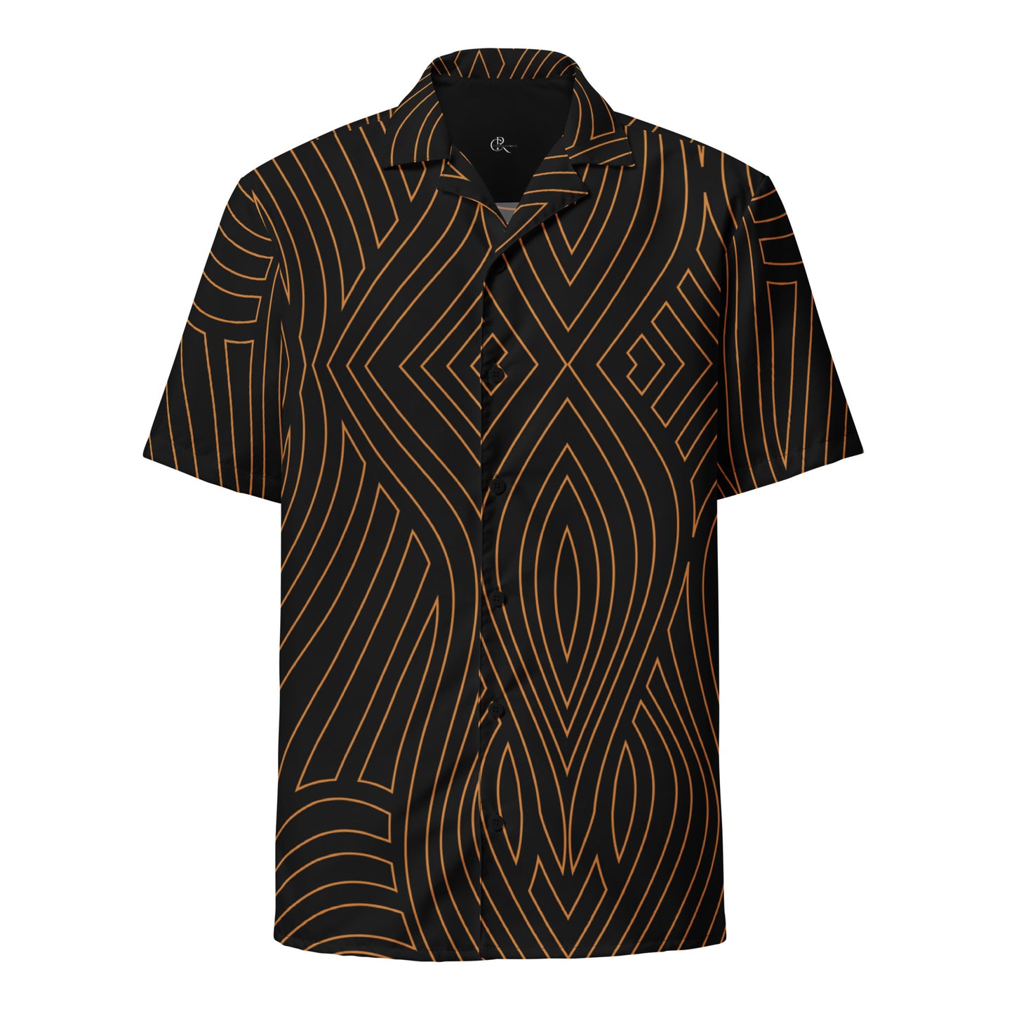Gold Abstract Button-Up Shirt