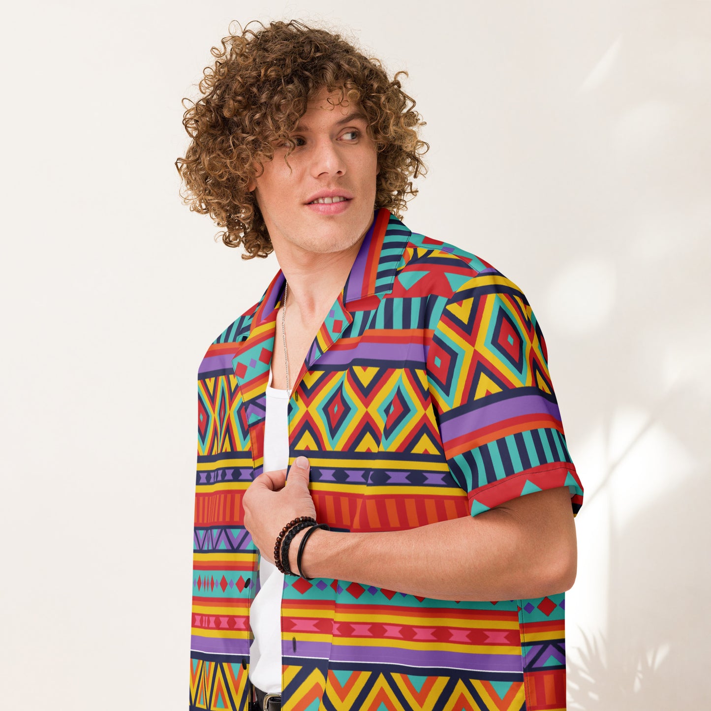 Tribal Pattern Unisex Button Up Shirt