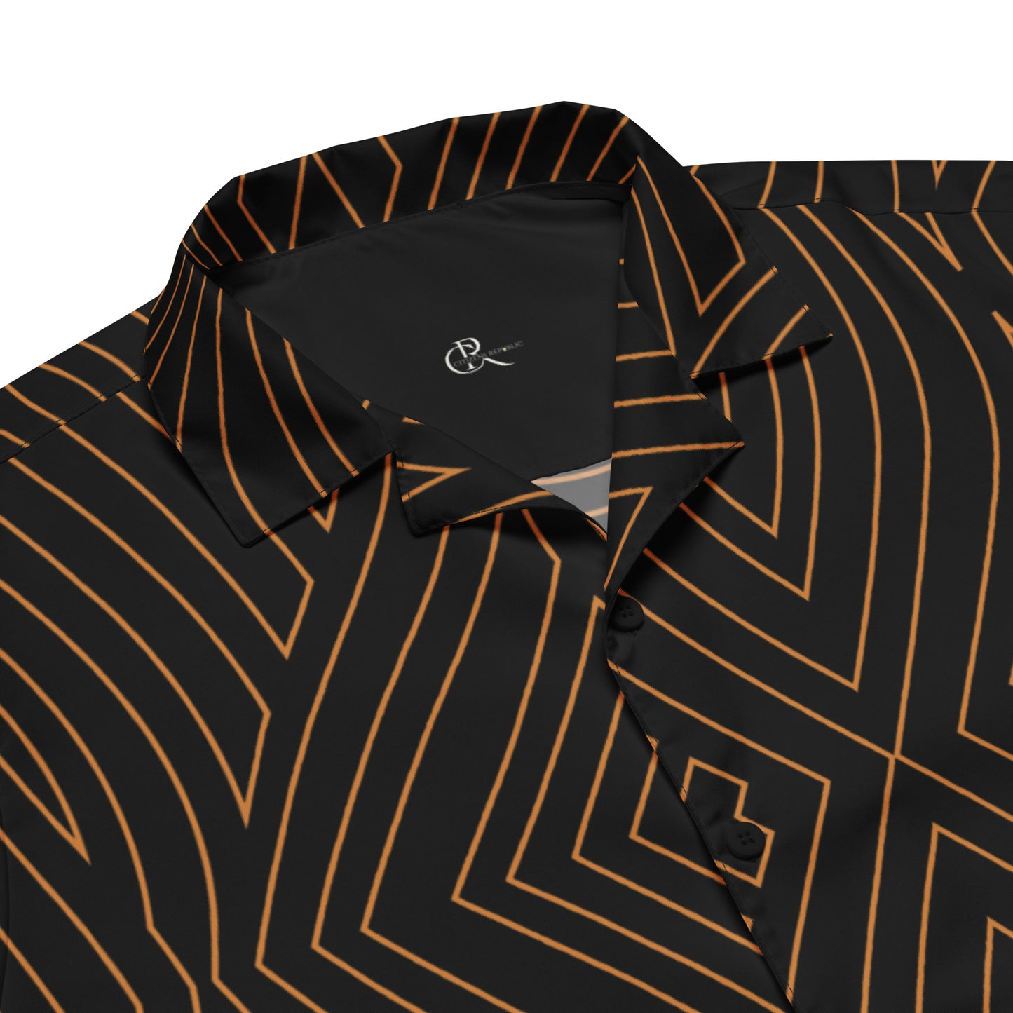 Gold Abstract Button-Up Shirt