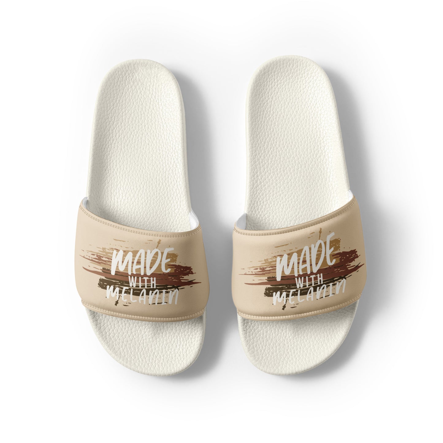 Made with Melanin Men’s Slides (white font)