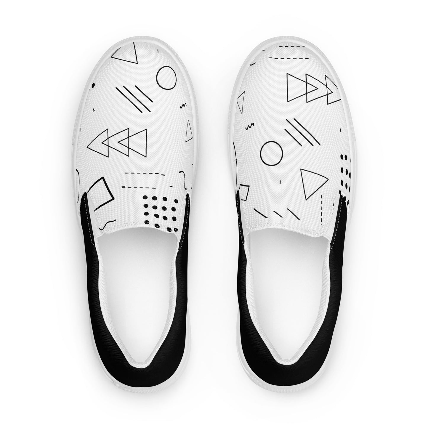 Abstract Lines - Men's Canvas Slip-On Sneakers