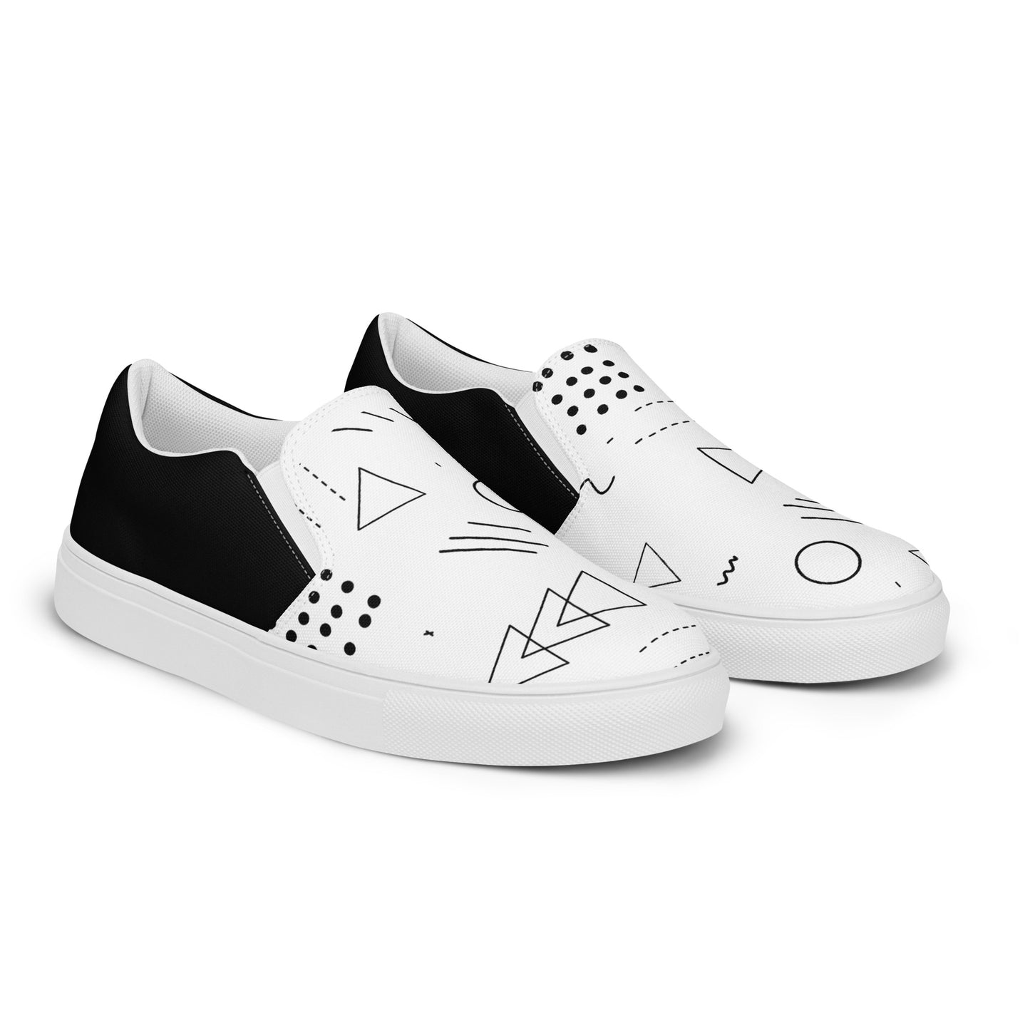 Abstract Lines - Men's Canvas Slip-On Sneakers