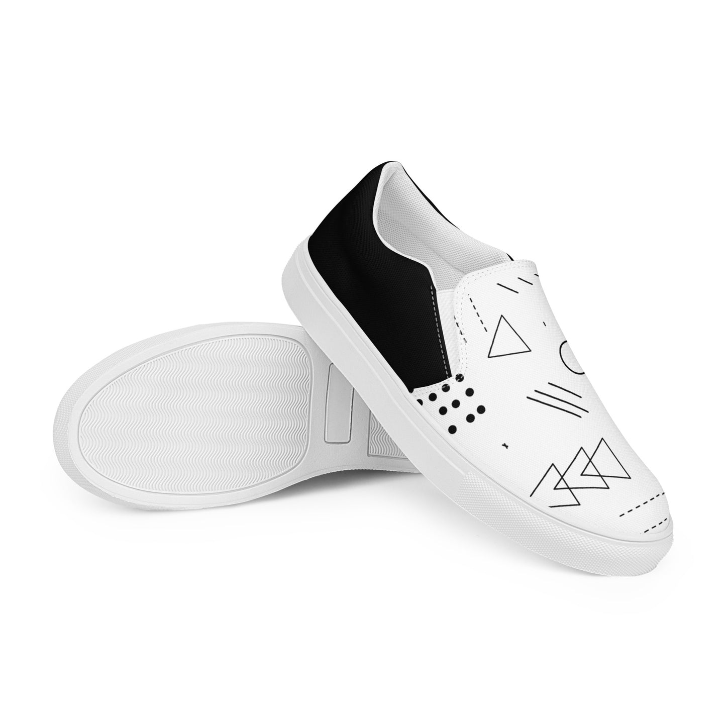 Abstract Lines - Men's Canvas Slip-On Sneakers