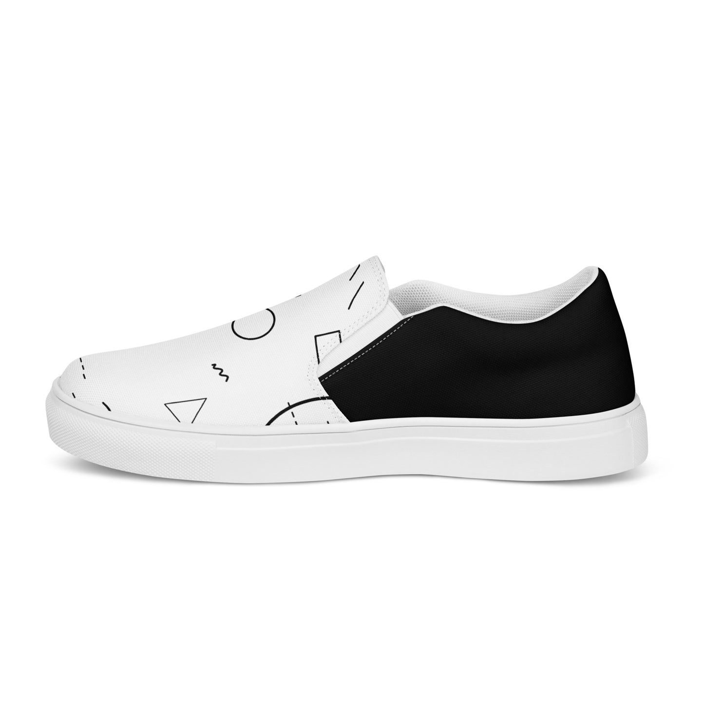 Abstract Lines - Men's Canvas Slip-On Sneakers