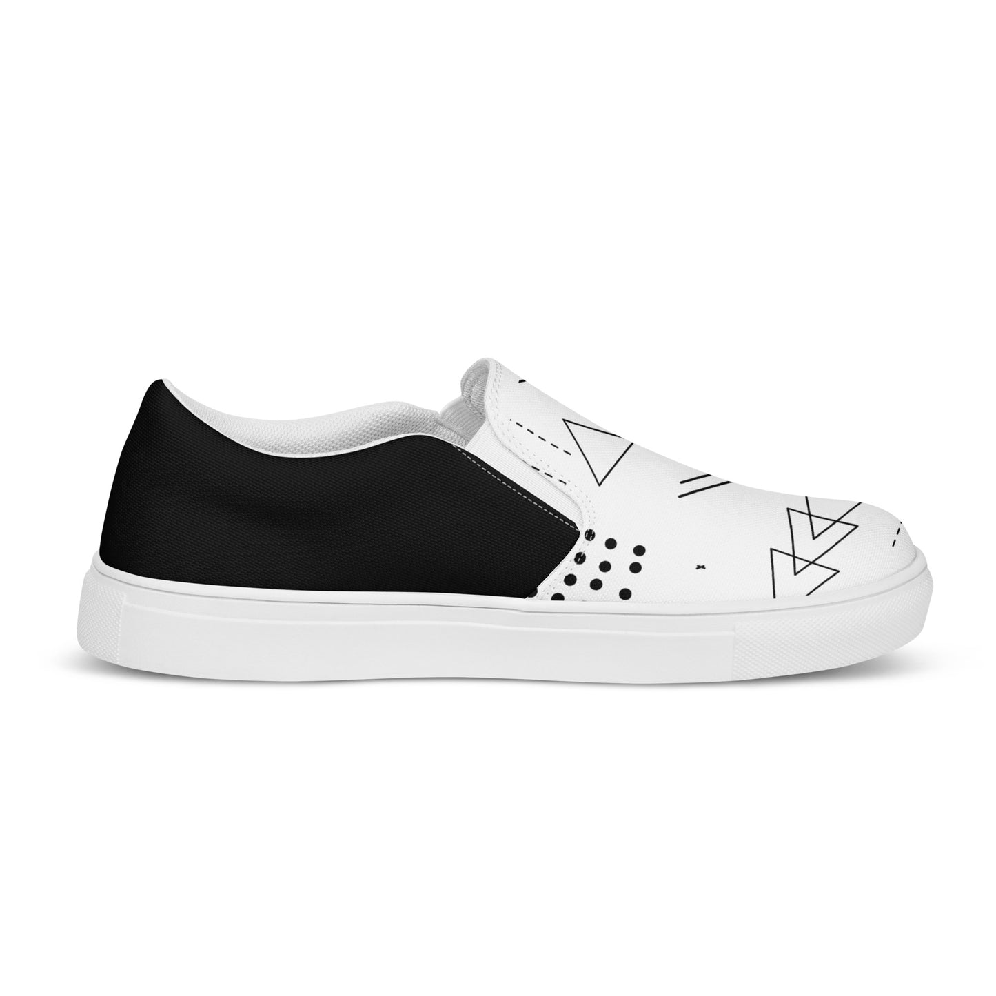 Abstract Lines - Men's Canvas Slip-On Sneakers
