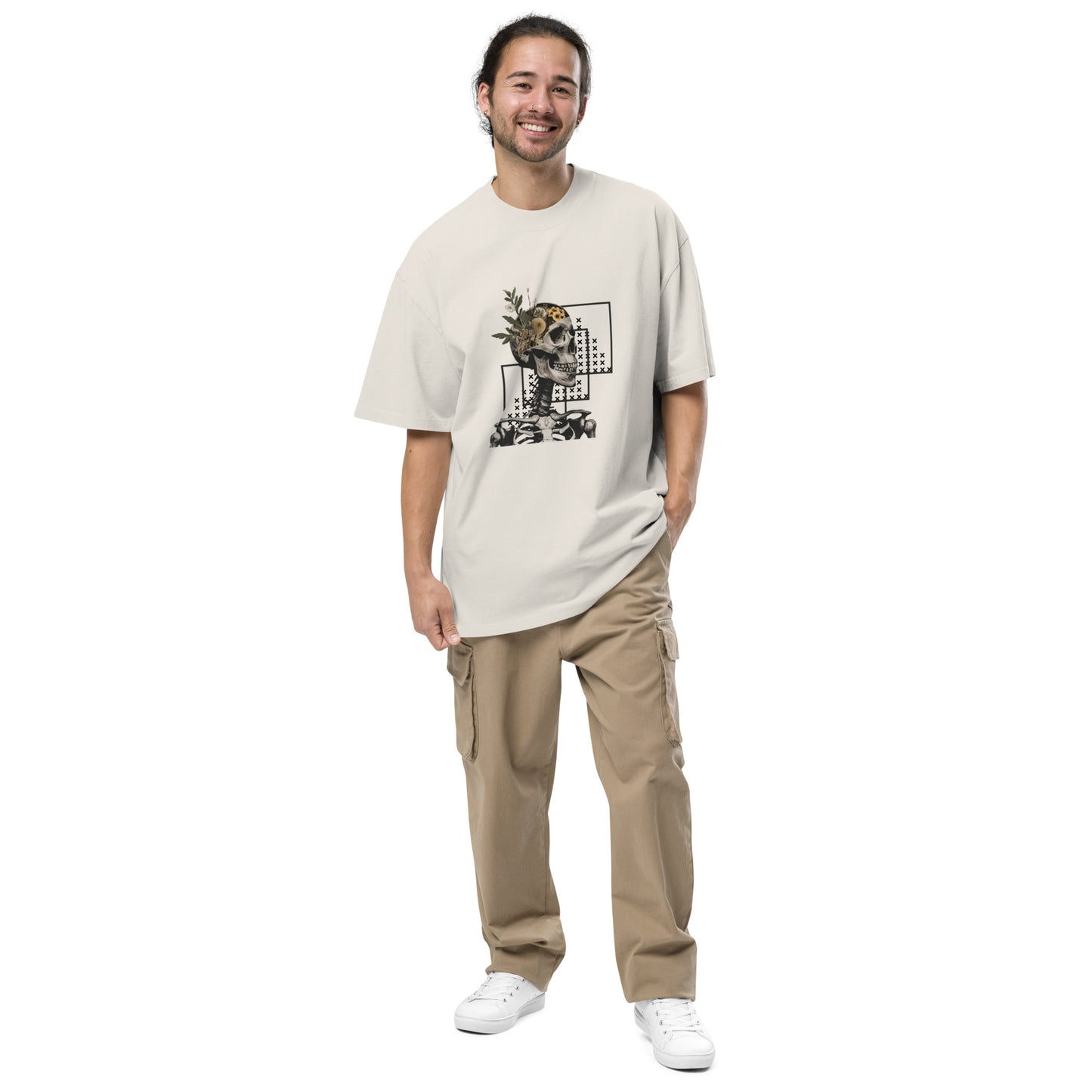 Skeleton Geometric Oversized Graphic Tee