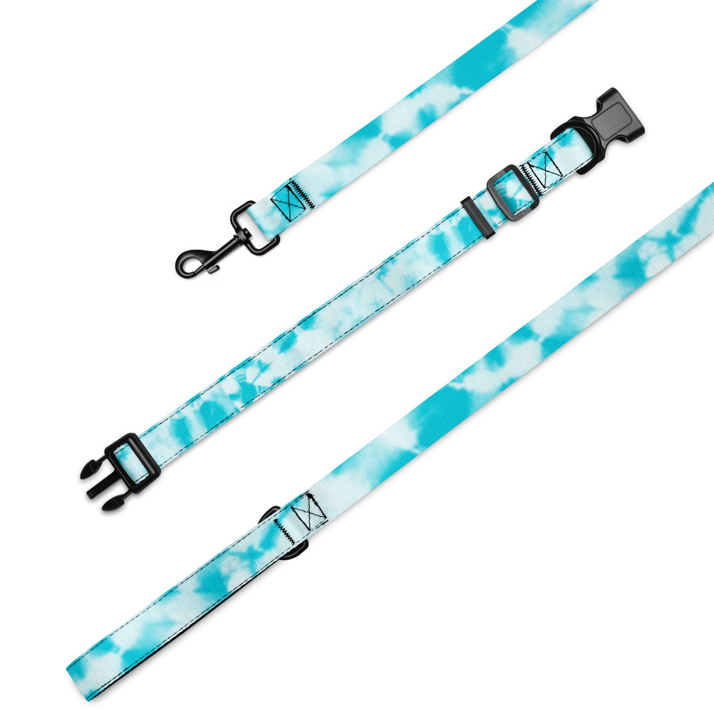 Turquoise Tie Dye Pet Collar & Leash