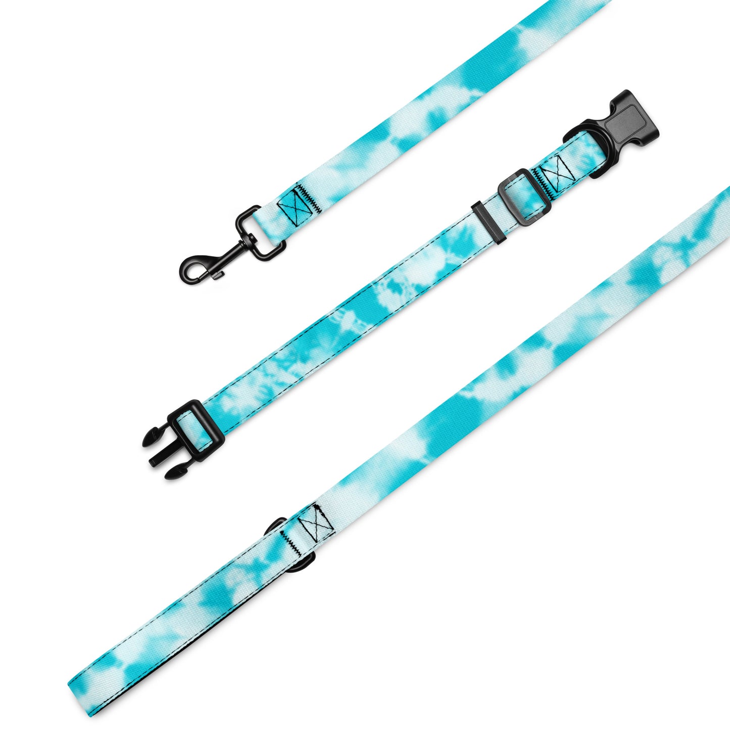 Turquoise Tie Dye Pet Collar & Leash