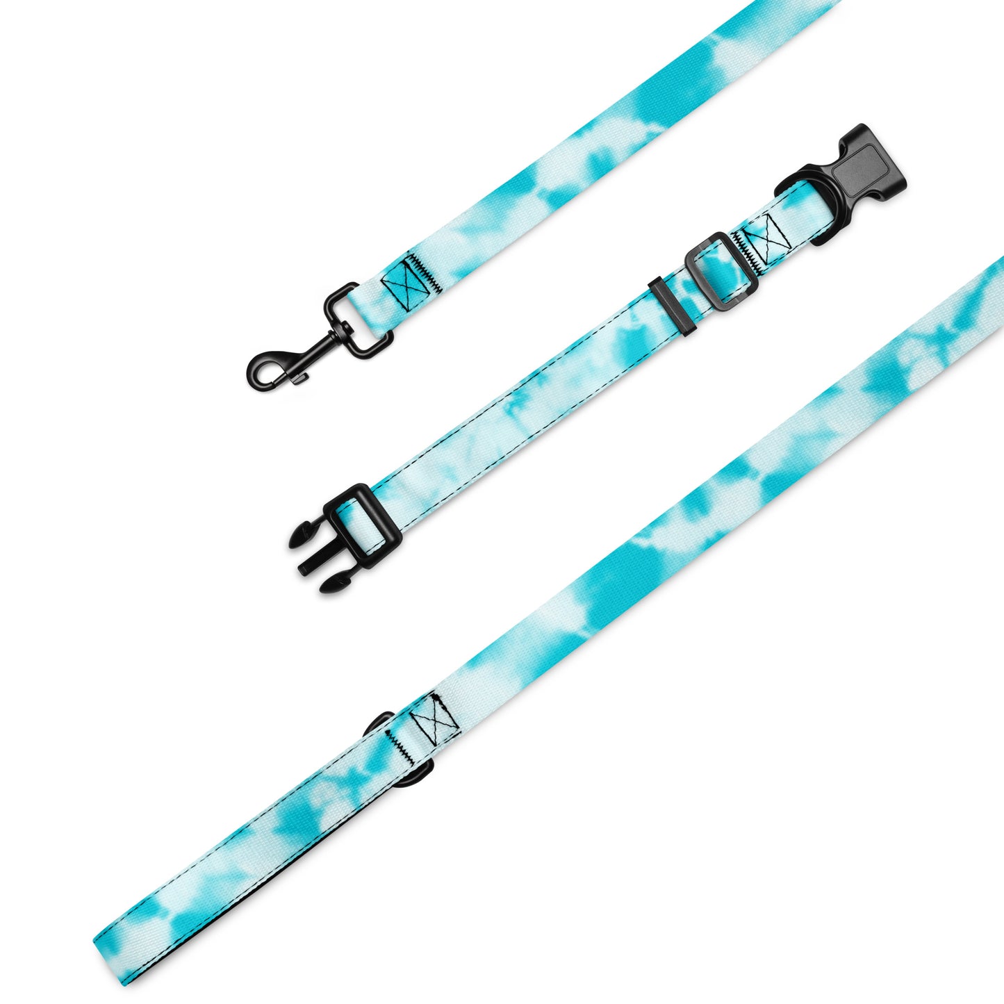 Turquoise Tie Dye Pet Collar & Leash