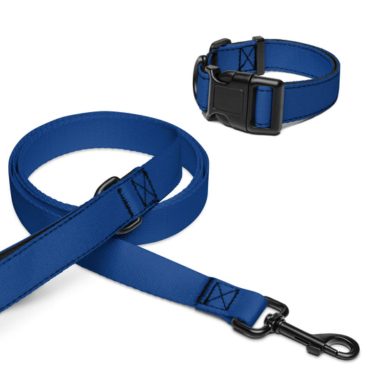 Navy Pet Collar & Leash